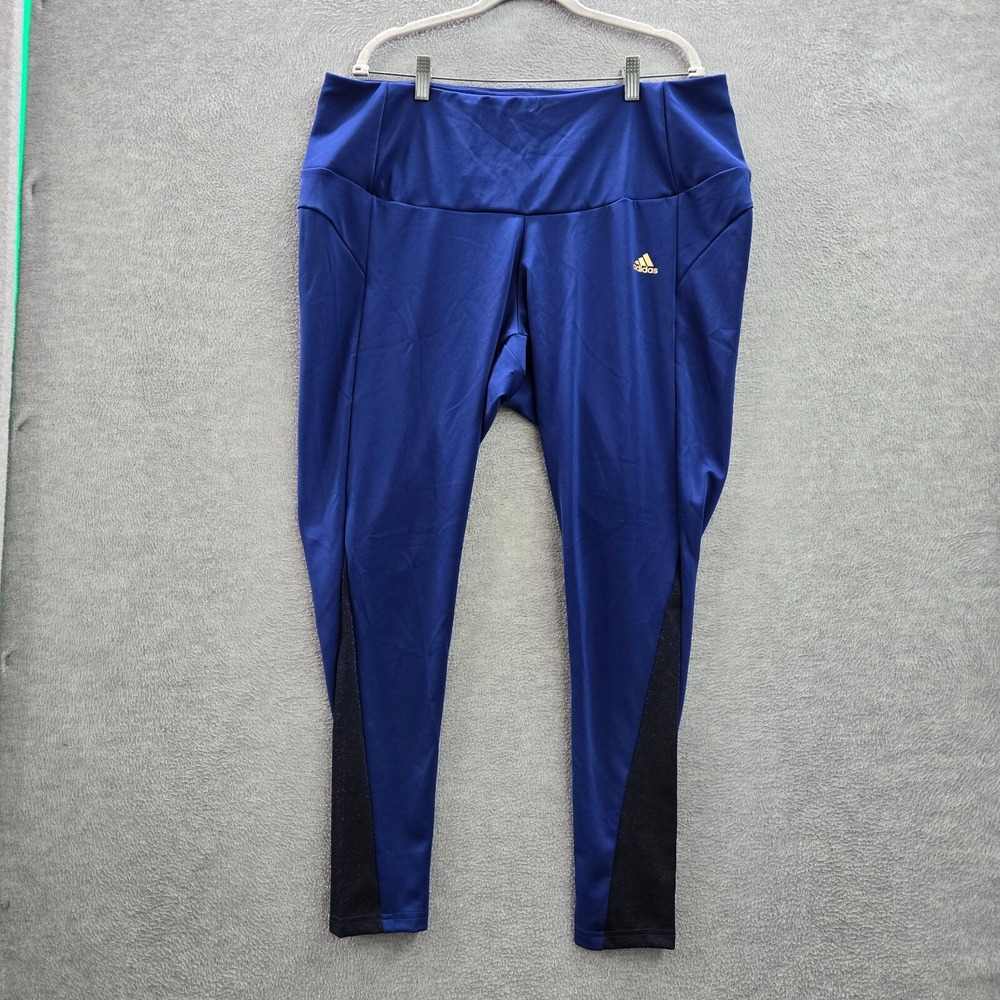 Adidas Womens Legging 4X Blue Aeroready Polyester Recycled Spandex NWT